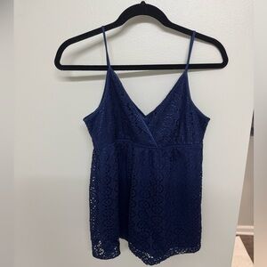 Express Navy Lace Camisole Top